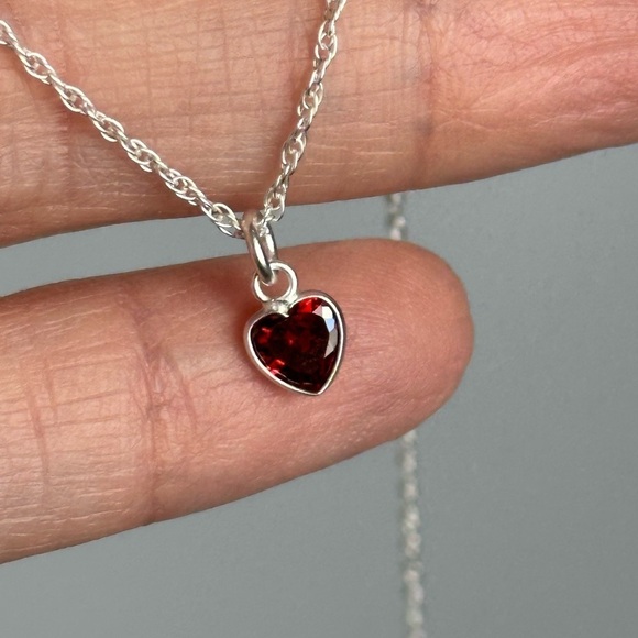 Sterling Silver Clavicle Heart Necklace - Picture 14 of 14